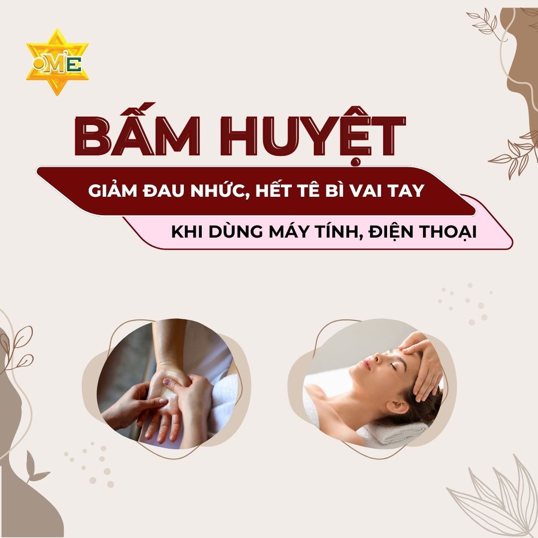 BẤM HUYỆT GIẢM ĐAU NHỨC, HẾT TÊ BÌ VAI TAY KHI DÙNG MÁY TÍNH, ĐIỆN THOẠI