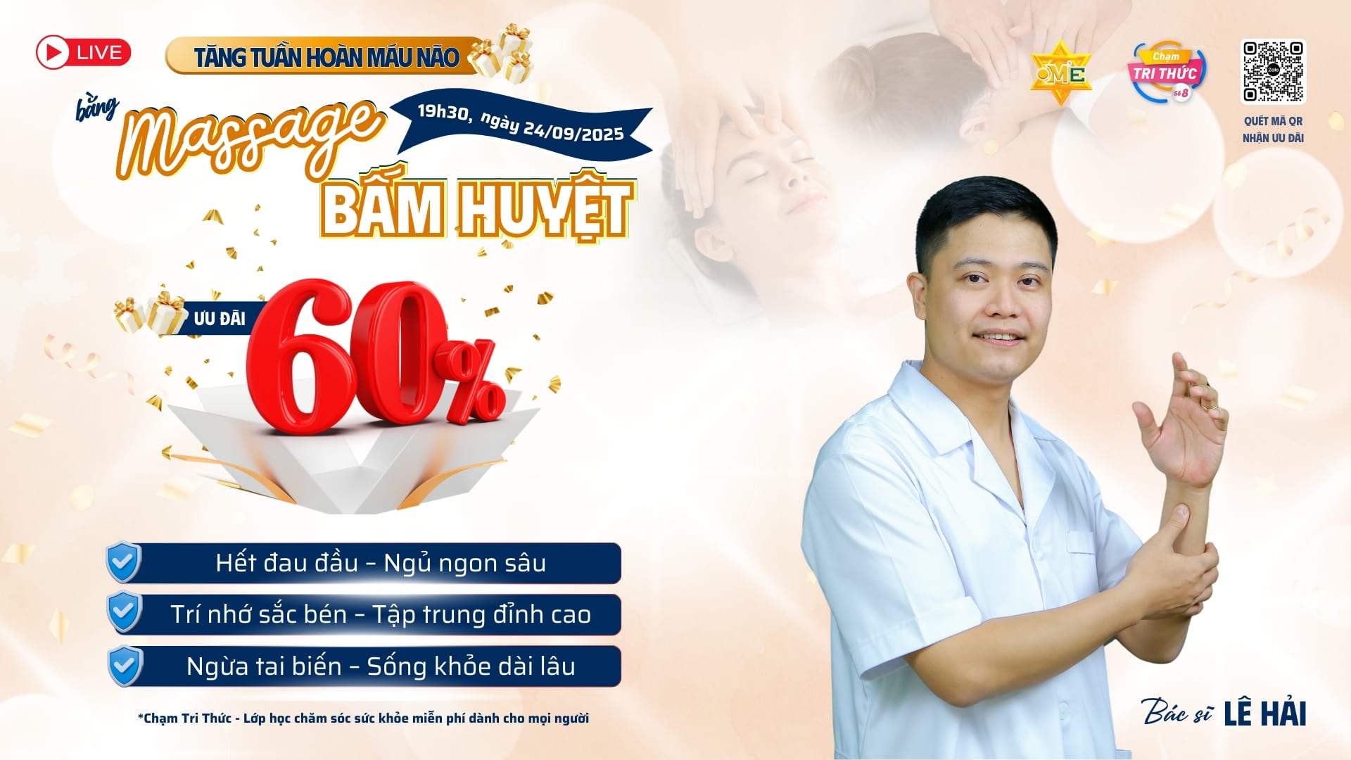 CHẠM TRI THỨC SỐ 8: TĂNG TUẦN HOÀN MÁU NÃO BẰNG MASSAGE – BẤM HUYỆT